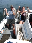 Shanya and Corey Bell\'s first striper trip.Corey should not be in the picture the way Shanya out fished him